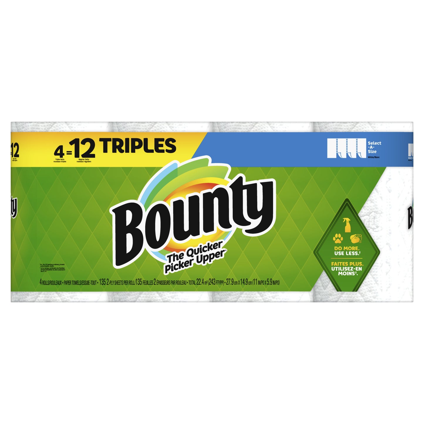 Paper Towels Select-A-Size, 4 Triple Rolls