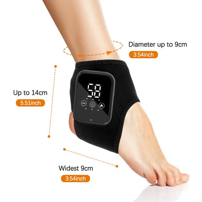 Cordless Ankle Massager with Heat and Vibration,Usb Rechargeable Heating Ankle Wrap with Adjustable Straps,3 Heat Settings & Massage Modes,Portable Heated Ankle Brace for Foot Relaxation,1Pc