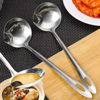 Stainless Steel Oil Separating Spoon Soup Colander Kitchen Gravy Oil Soup Fat Separator Yogurt Oil Skimmer Spoon Kitchen Gadgets