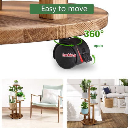 5 Tiered Tall Plant Stand for Indoor, Wood Plant Shelf Corner Display Rack, Multi-Tier Planter Pot Holder Flower Stand for Living Room Balcony Garden Patio (Walnut)