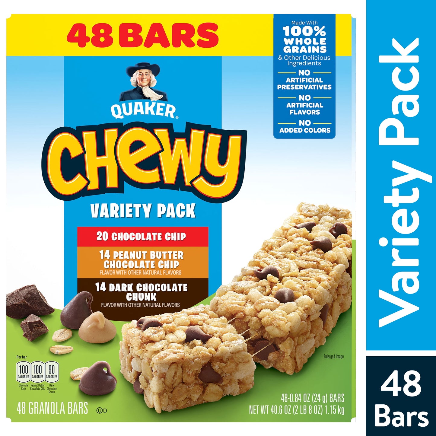 Chewy Granola Bars Variety Pack, 0.84 Oz 48 Count