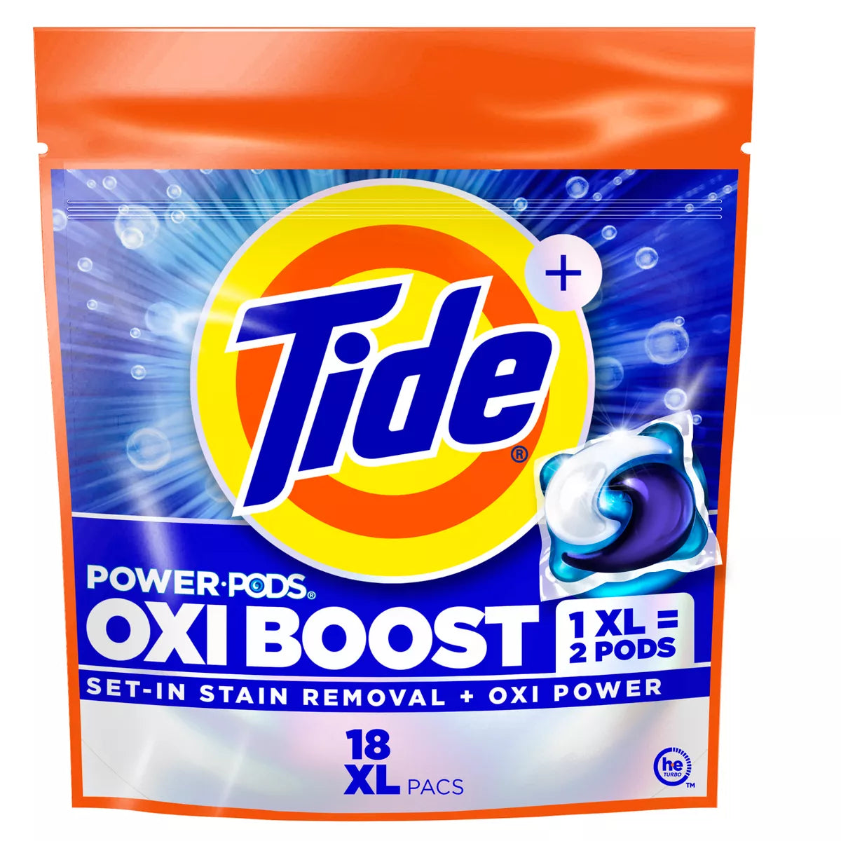 Tide Oxi Boost Power HE Deep Cleaning Concentrated Laundry Detergent Pods