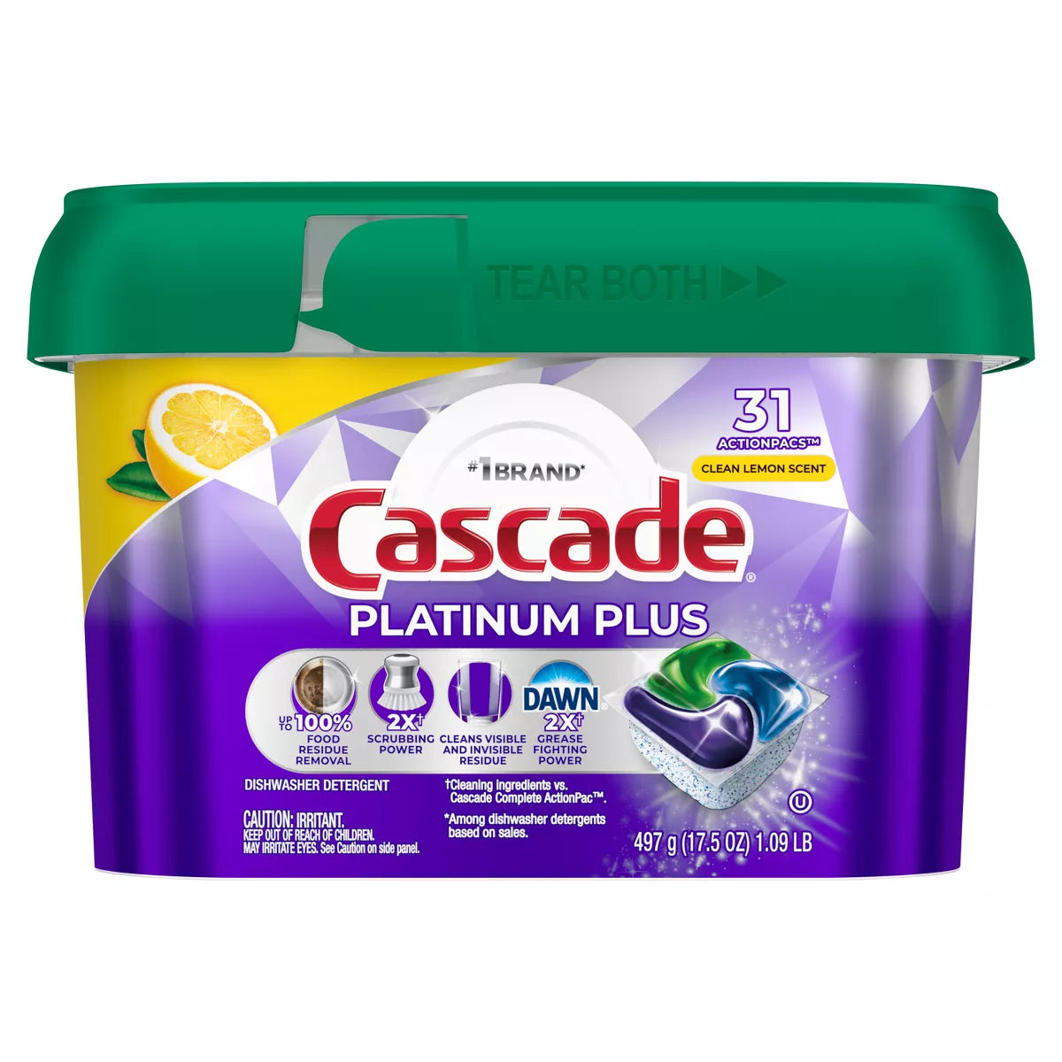Cascade Platinum plus Pods Dishwasher Detergent - Lemon