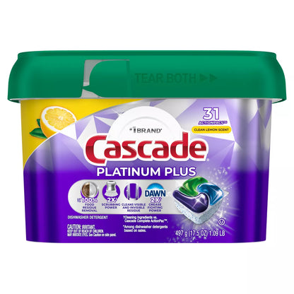 Cascade Platinum plus Pods Dishwasher Detergent - Lemon