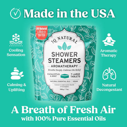 Eucalyptus Shower Steamers Aromatherapy for Women- USA Made - Shower Bombs Aromatherapy for Women, Vapor Shower Tablets, Menthol Shower Scent Steamers Cold and Flu, Organic Shower Steamer