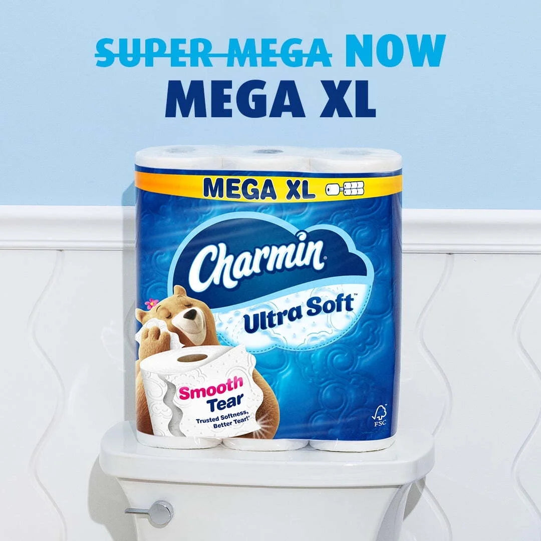 Ultra Soft Toilet Paper 6 Mega XL Rolls, 336 Sheets per Roll