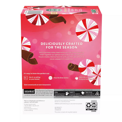 Starbucks Peppermint Mocha Flavored Coffee, Keurig K-Cup Coffee Pods, 22 Count