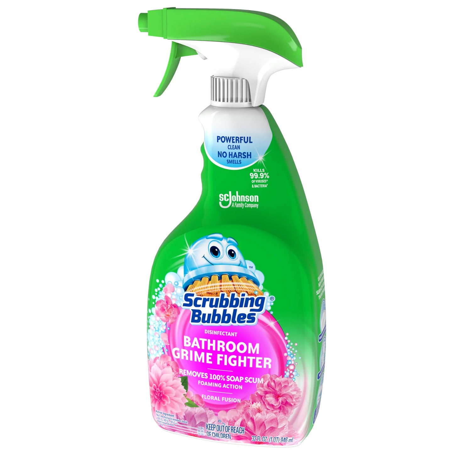 Bathroom Grime Fighter Disinfectant, Floral Fusion Scent, 32Oz