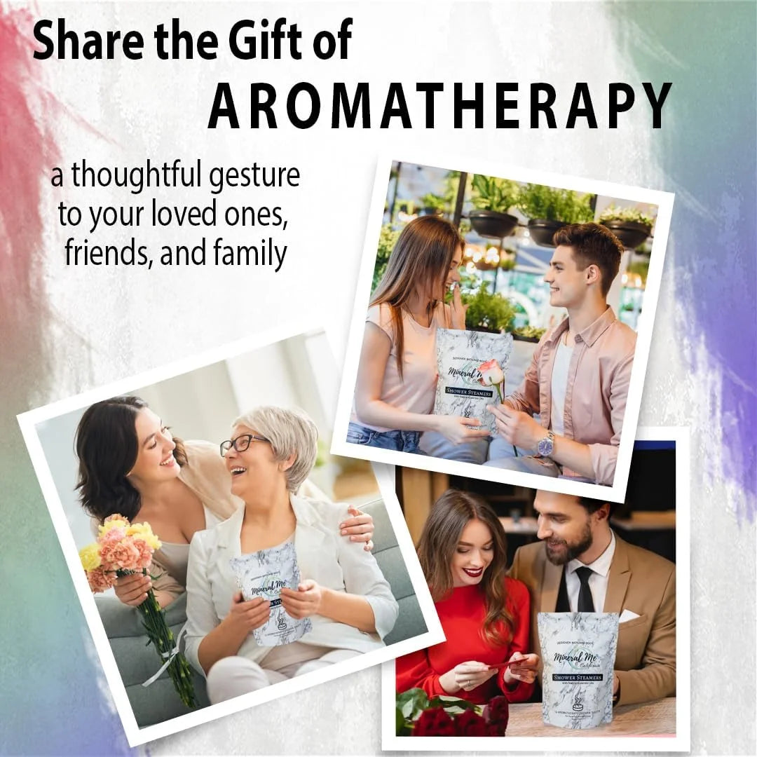 Organic Shower Steamers for Women – Shower Vapor Tablets & Shower Bombs Aromatherapy – 12-Pack Self Care Gifts for Her