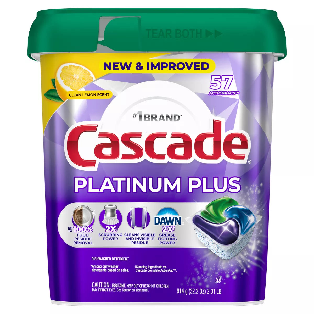 Cascade Platinum plus Pods Dishwasher Detergent - Lemon