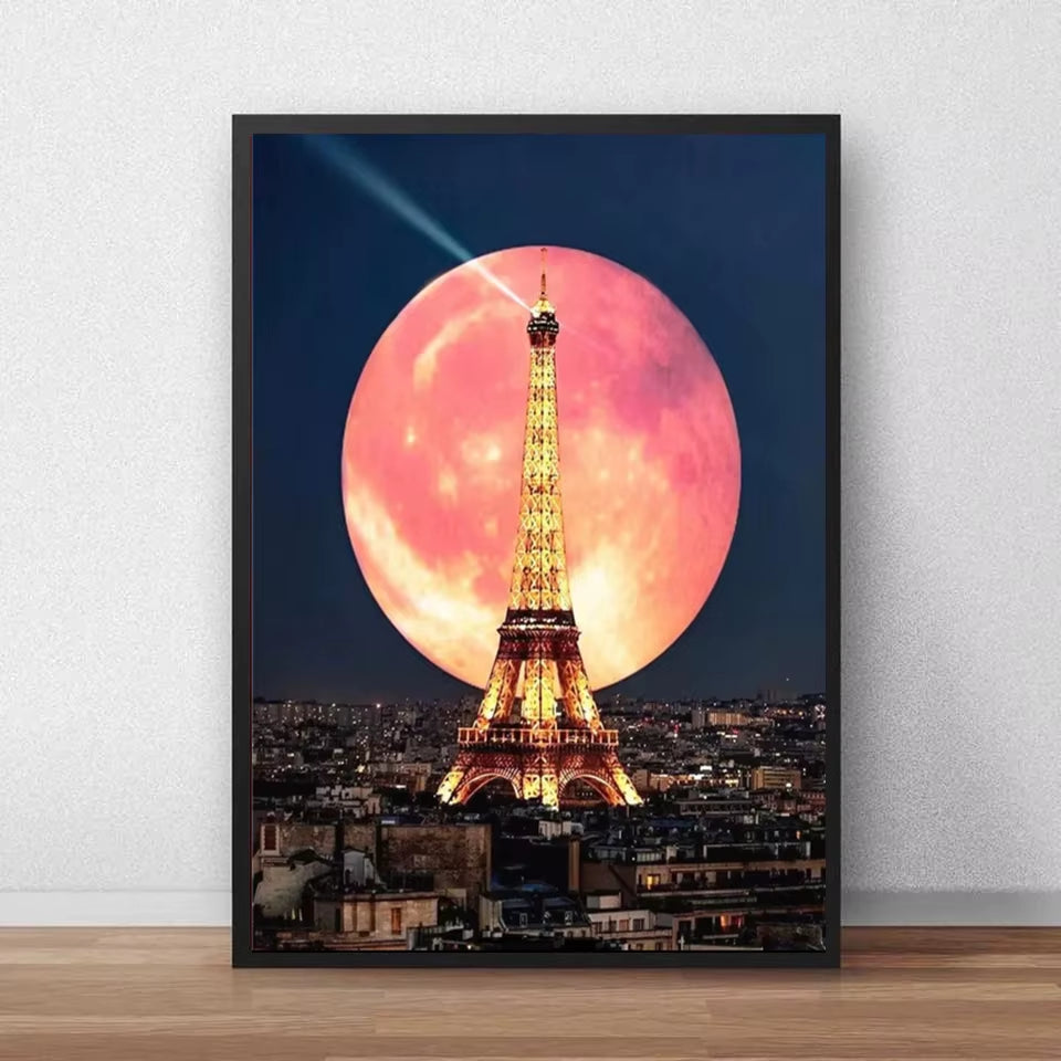 Classical Europe France Paris Eiffel Tower Canvas Paintings Landscape Street Wall Art Posters and Prints Pictures Cuadros Decor