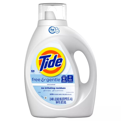 Tide Free & Gentle Unscented HE Deep Cleaning Concentrated Liquid Laundry Detergent