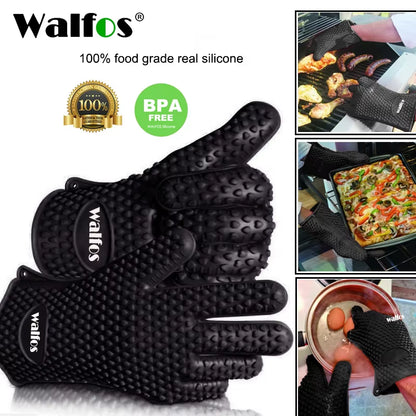 Silicone Oven Kitchen Glove Heat Resistant Thick Cooking BBQ Grill Glove Oven Mitts Kitchen Gadgets Kitchen Accessories