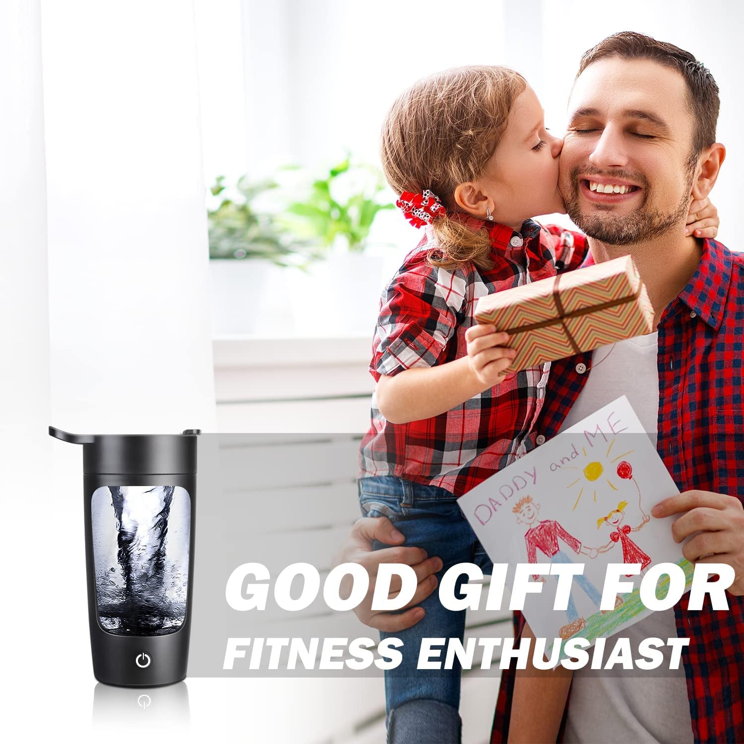 Electric Shaker Bottle, 22Oz Protein Mixer, Usb-Rechargeable, Black