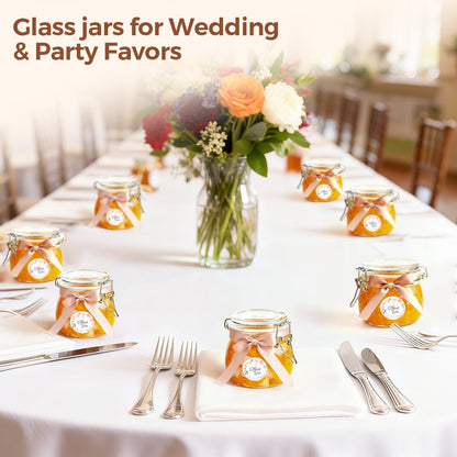 Airtight Glass Jars with Lids 17Oz Small Food Storage Container Set of 6 - Airtight Canister with Clear Preserving Seal Wire Clip Fastening for Kitchen Canning Pickling Mason Jars