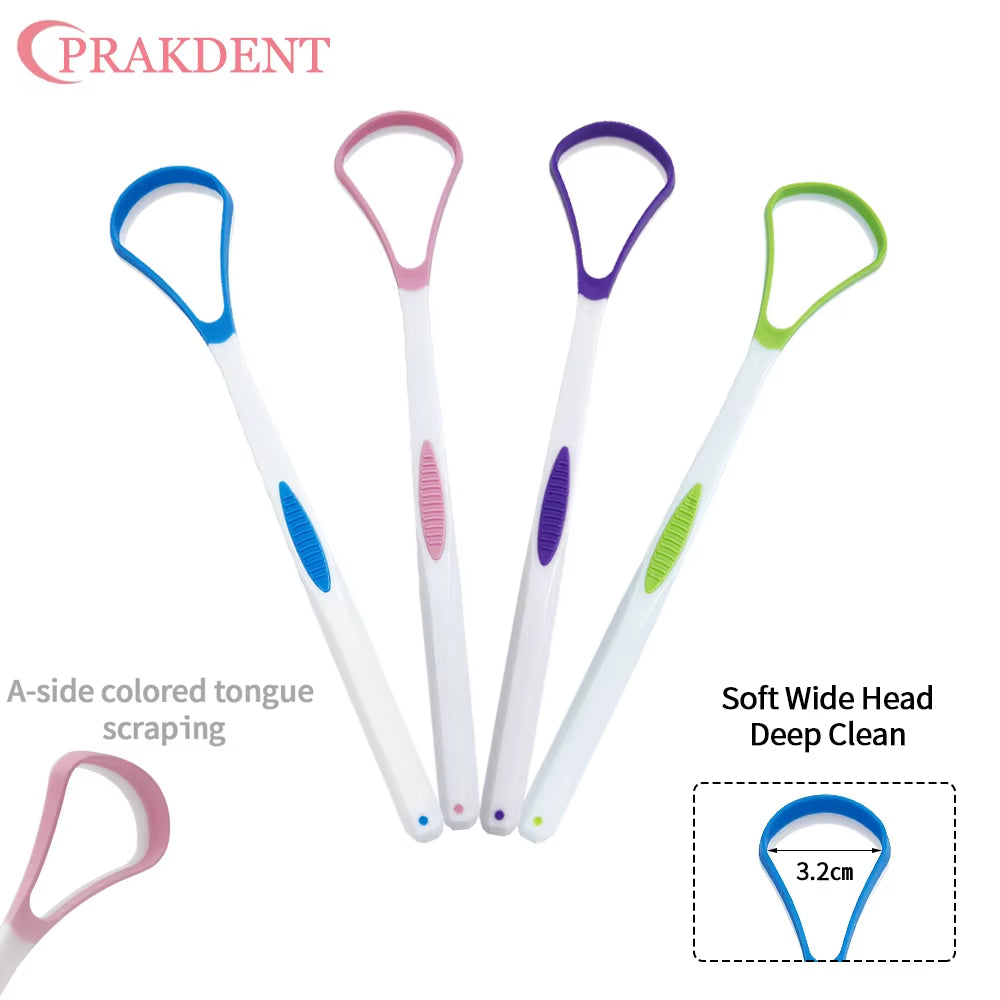 Tongue Coating Cleaner Tongue Scraper Tongue Coating Brush Oral Odor Removal Care Adult Portable Silicone Scraper 3Pcs