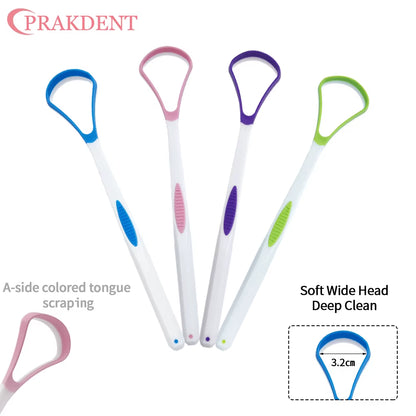 Tongue Coating Cleaner Tongue Scraper Tongue Coating Brush Oral Odor Removal Care Adult Portable Silicone Scraper 3Pcs