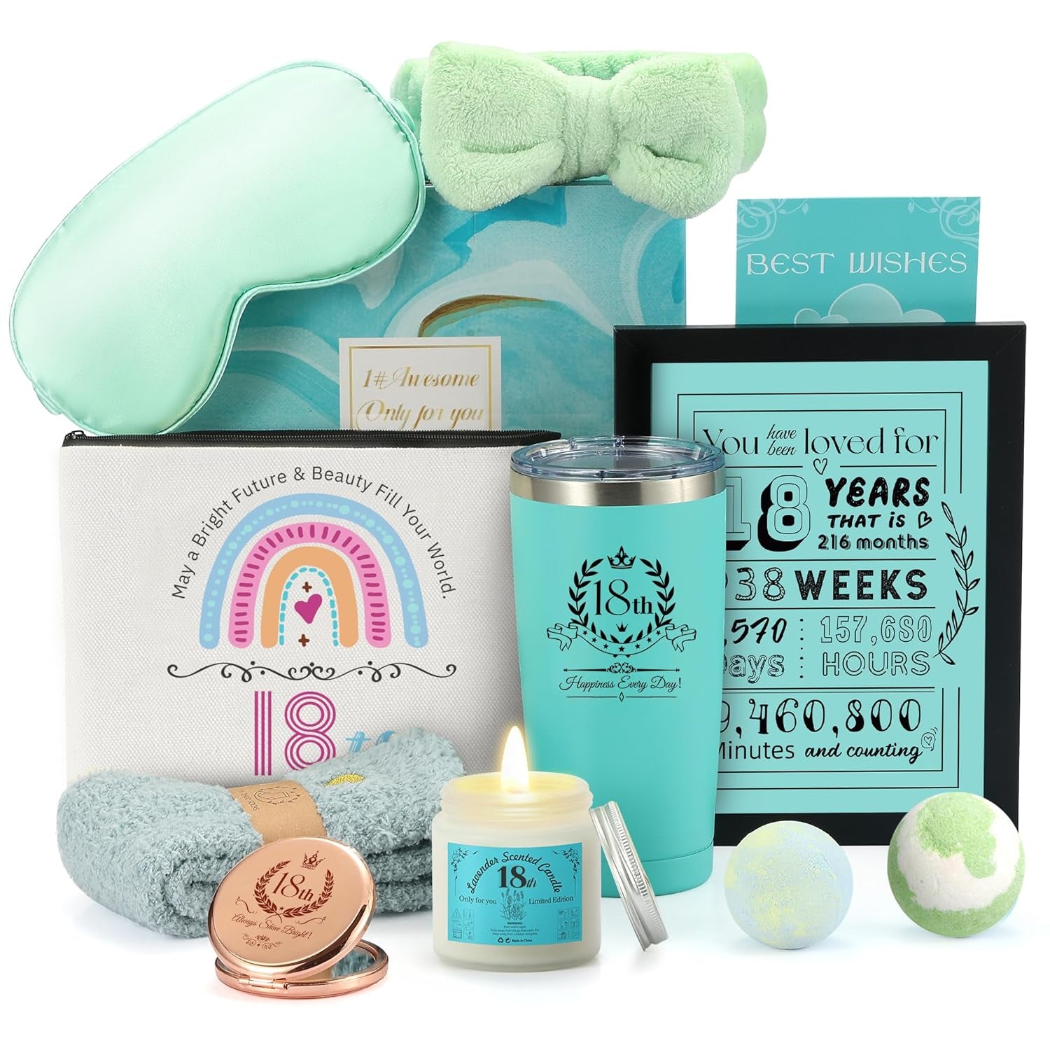 18Th Birthday Gifts for Girls, 11Pcs Unique Gifts for 18 Year Old Girl, 18Th Birthday Gift Ideas, Happy 18Th Birthday Gifts for Daughter, Sisters, Granddaughter, Cool 18 Birthday Gifts