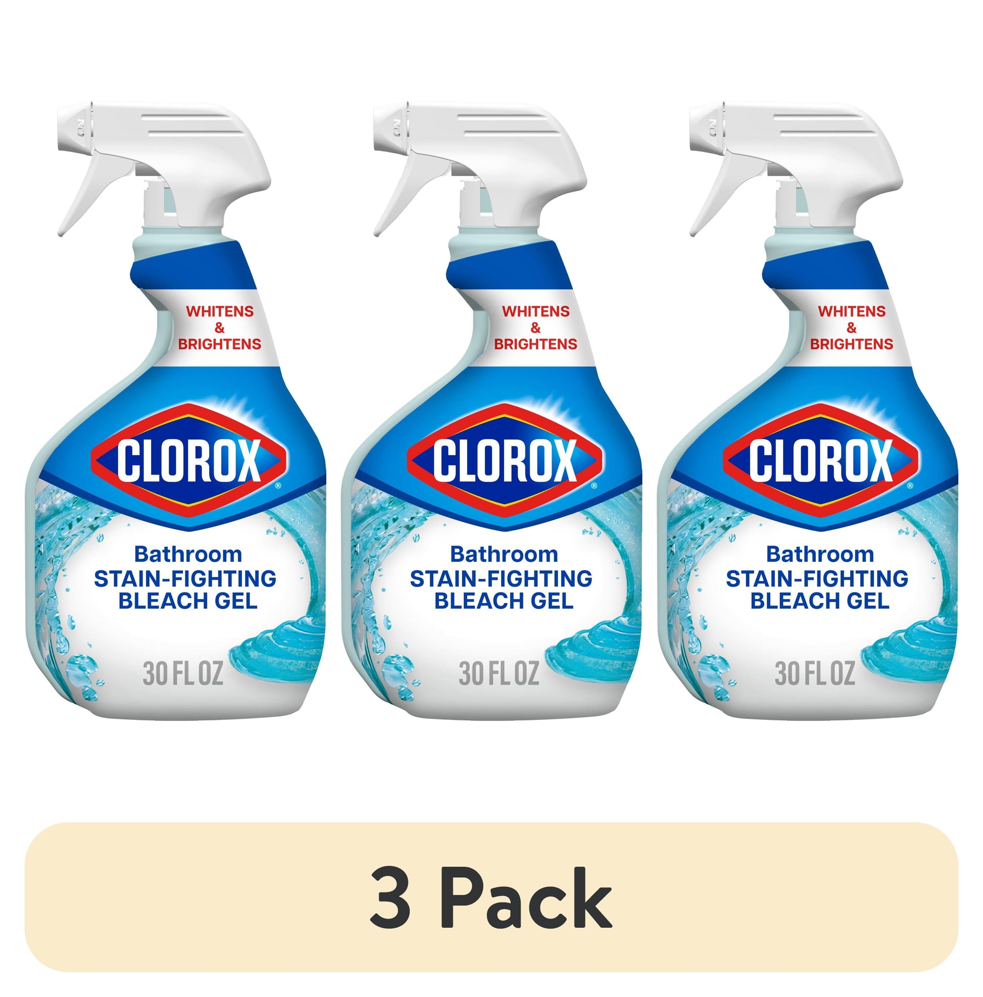 (3 Pack)  Bathroom Bleach Gel and Shower Cleaner Spray, 30 Oz
