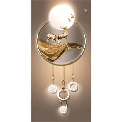 Nordic Style Golden Deer Tree Canvas Poster Prints Luxurious Wall Art Modern Canvas Paintings for Your Living Room Home Decor