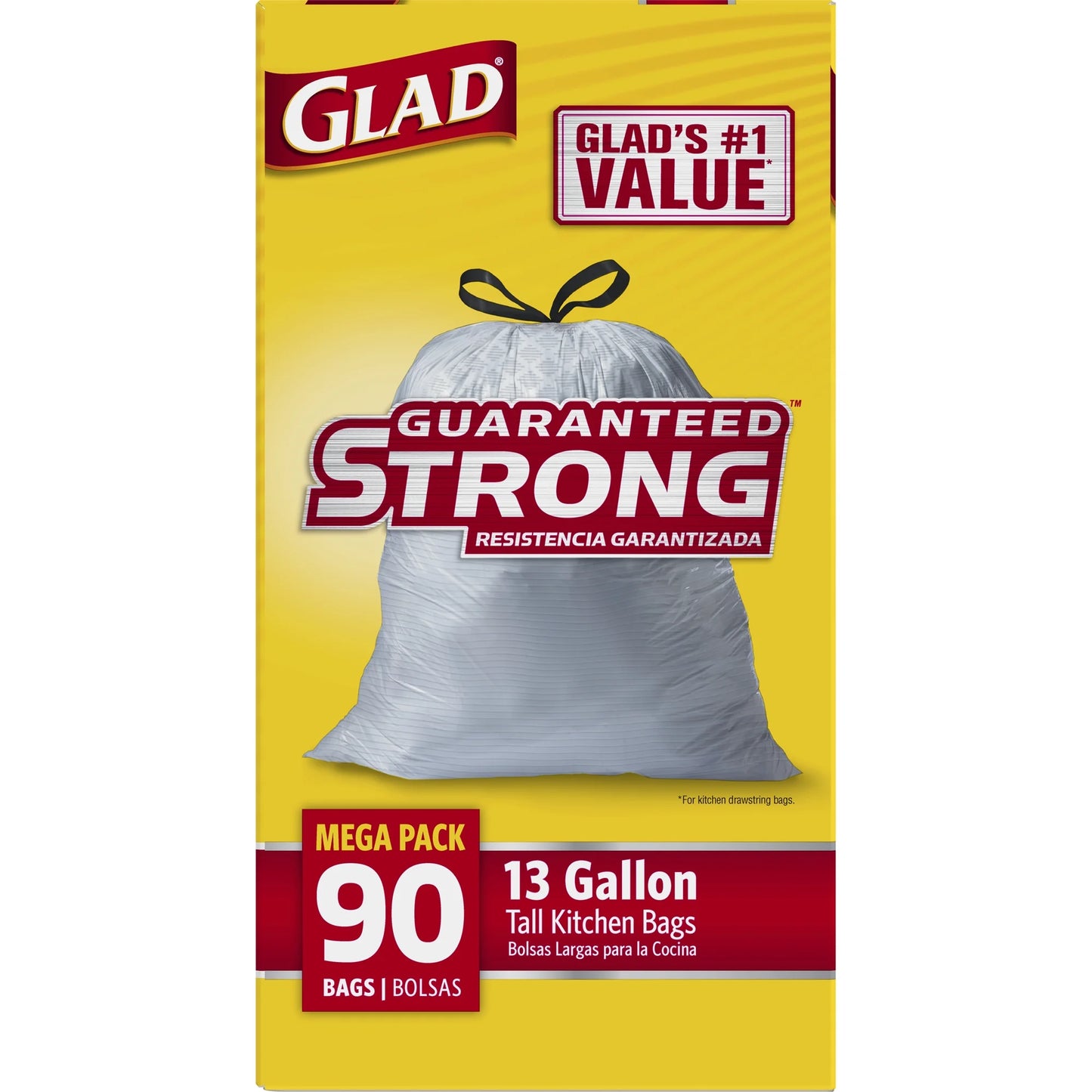 Guaranteed Strong Kitchen Bags Tall, 13 Gal, 90 Ct