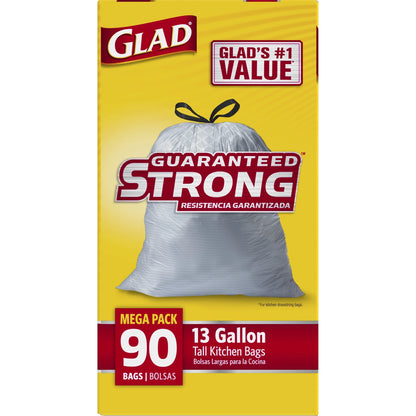 Guaranteed Strong Kitchen Bags Tall, 13 Gal, 90 Ct