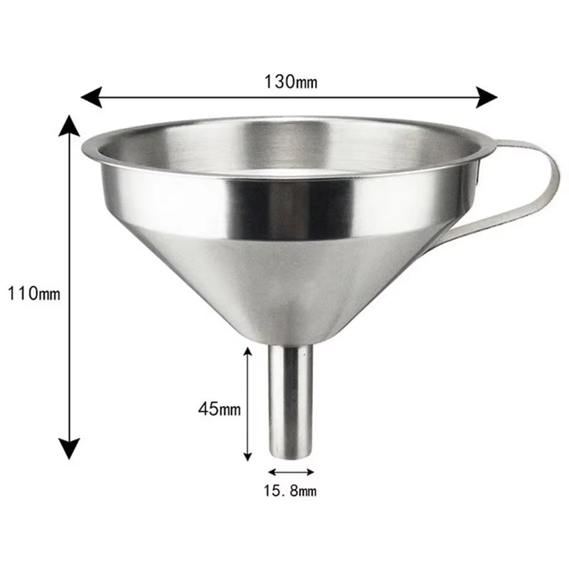 Funnel Kitchen 304 Stainless Steel Funnel Oil Liquid Funnel with Strainer Small Metal Food Oil Filter for Bottle Kitchen Gadgets