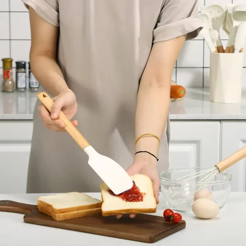 Heat-Resistant Kitchen Gadgets Silicone Food Grade Kitchens Accessories Spatula Pastry Cutter White Chocolate Kitchenware Mixer