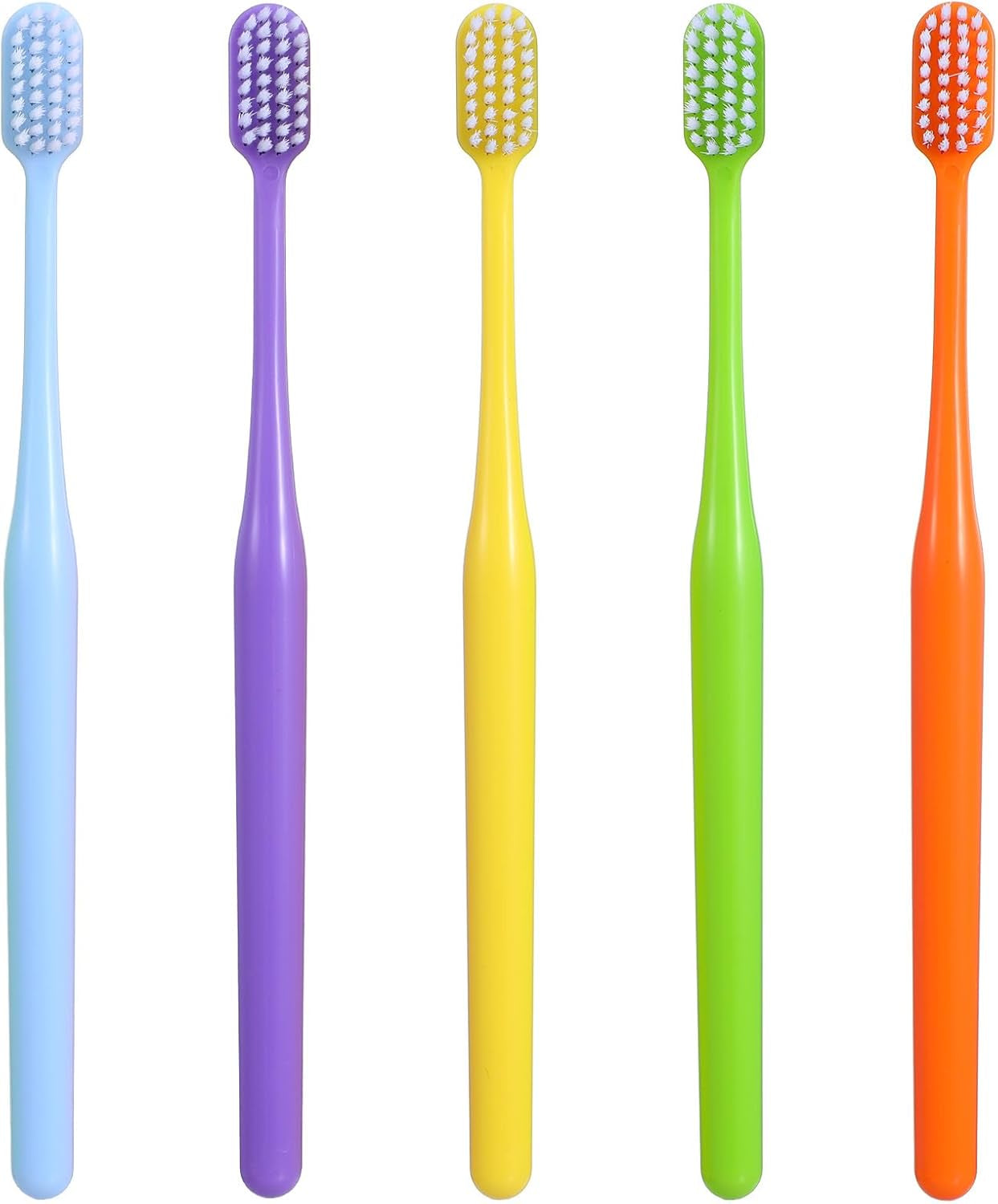 5 Pack Classic Manual Toothbrush Soft Bristles Clean Tooth Brush with Ergonomic Plastic Handle for Adults and Kids, Colorful