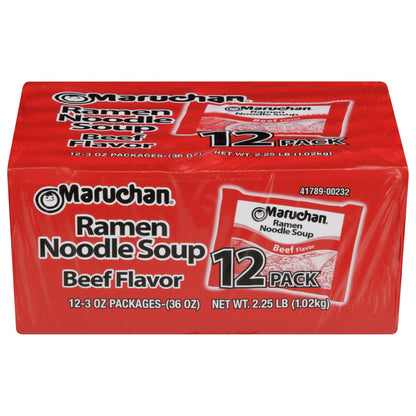 (48 Pack)  Ramen Noodle Beef Flavor Soup, 3 Oz, 12 Count, Shelf Stable Package