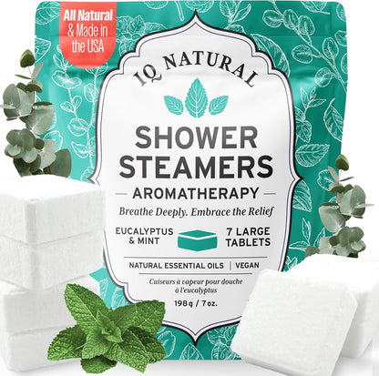 Eucalyptus Shower Steamers Aromatherapy for Women- USA Made - Shower Bombs Aromatherapy for Women, Vapor Shower Tablets, Menthol Shower Scent Steamers Cold and Flu, Organic Shower Steamer