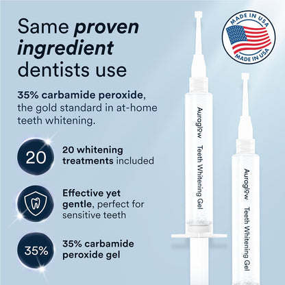 Teeth Whitening Kit, LED Accelerator Light, 35% Carbamide Peroxide Teeth Whitening Gel, 20+ Whitening Treatments, Whitens up to 10 Shades in 7 Days
