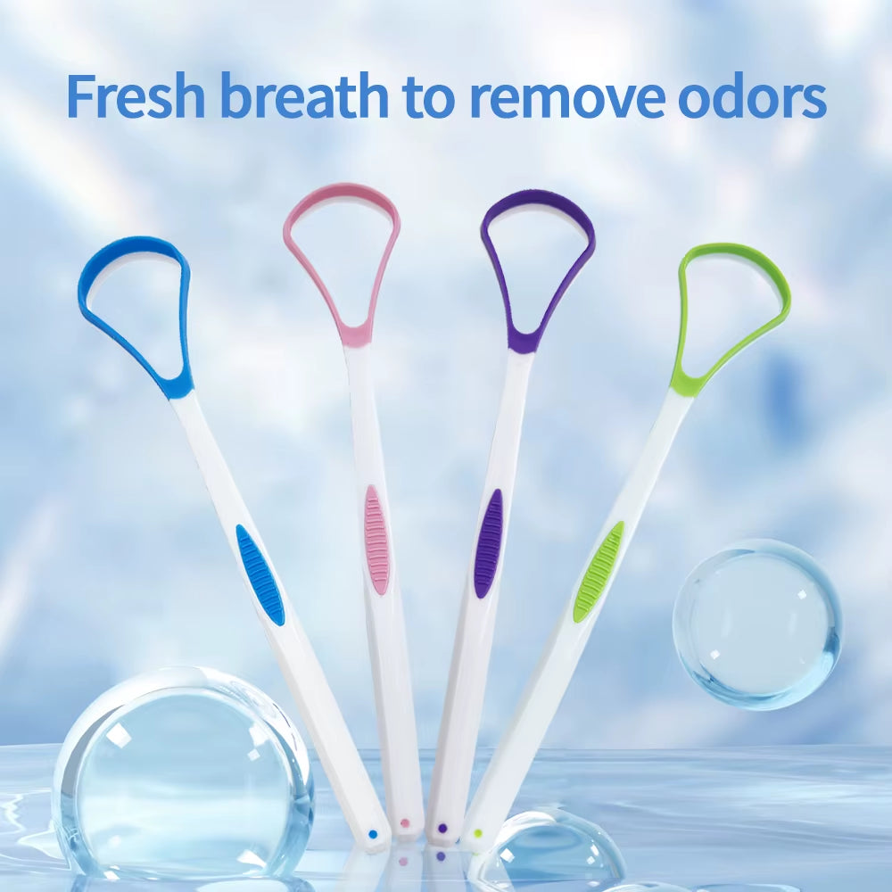 Tongue Coating Cleaner Tongue Scraper Tongue Coating Brush Oral Odor Removal Care Adult Portable Silicone Scraper 3Pcs