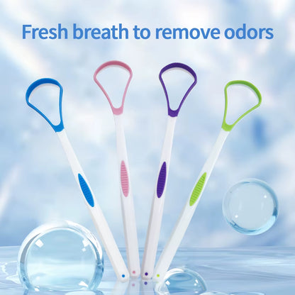 Tongue Coating Cleaner Tongue Scraper Tongue Coating Brush Oral Odor Removal Care Adult Portable Silicone Scraper 3Pcs