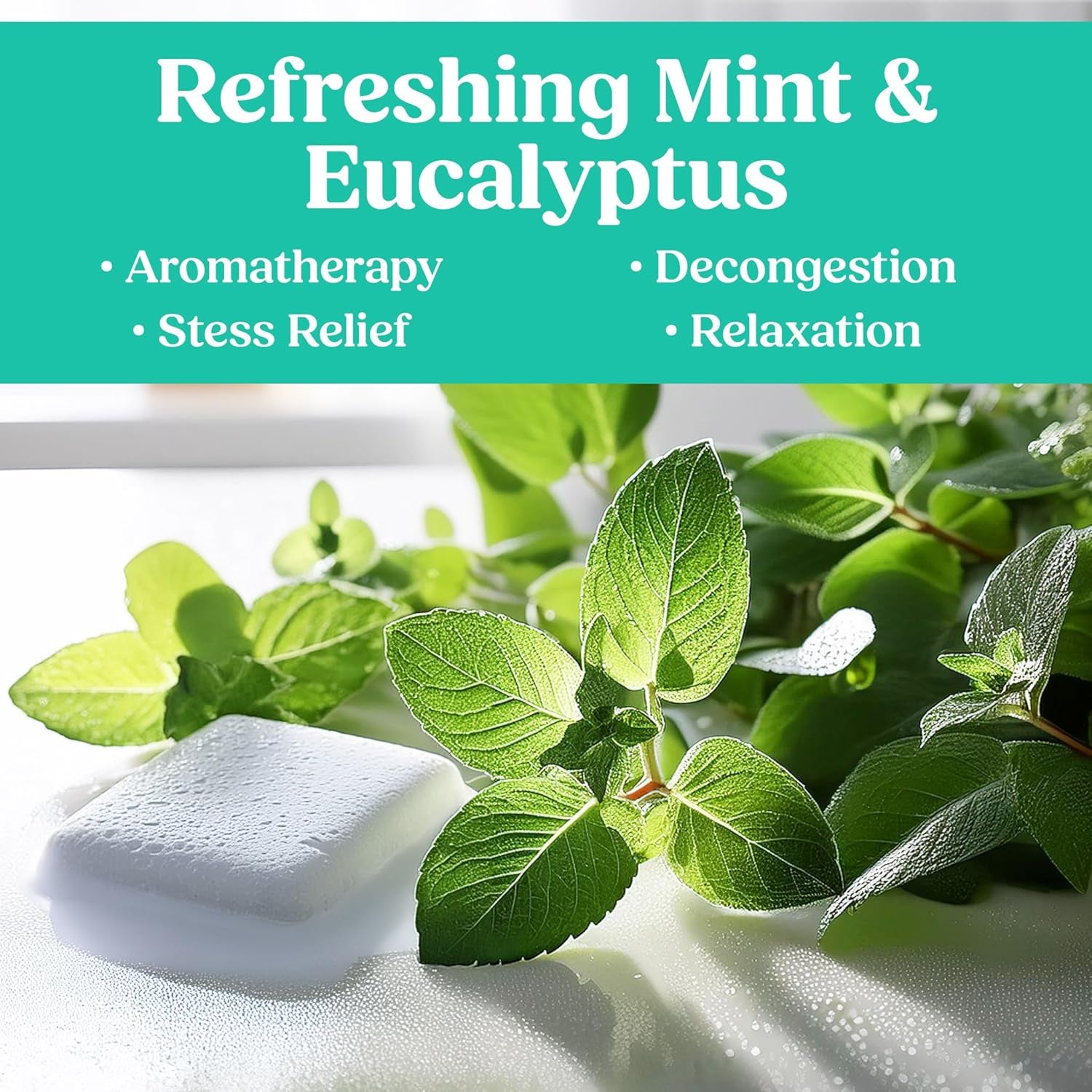 Eucalyptus Shower Steamers Aromatherapy for Women- USA Made - Shower Bombs Aromatherapy for Women, Vapor Shower Tablets, Menthol Shower Scent Steamers Cold and Flu, Organic Shower Steamer
