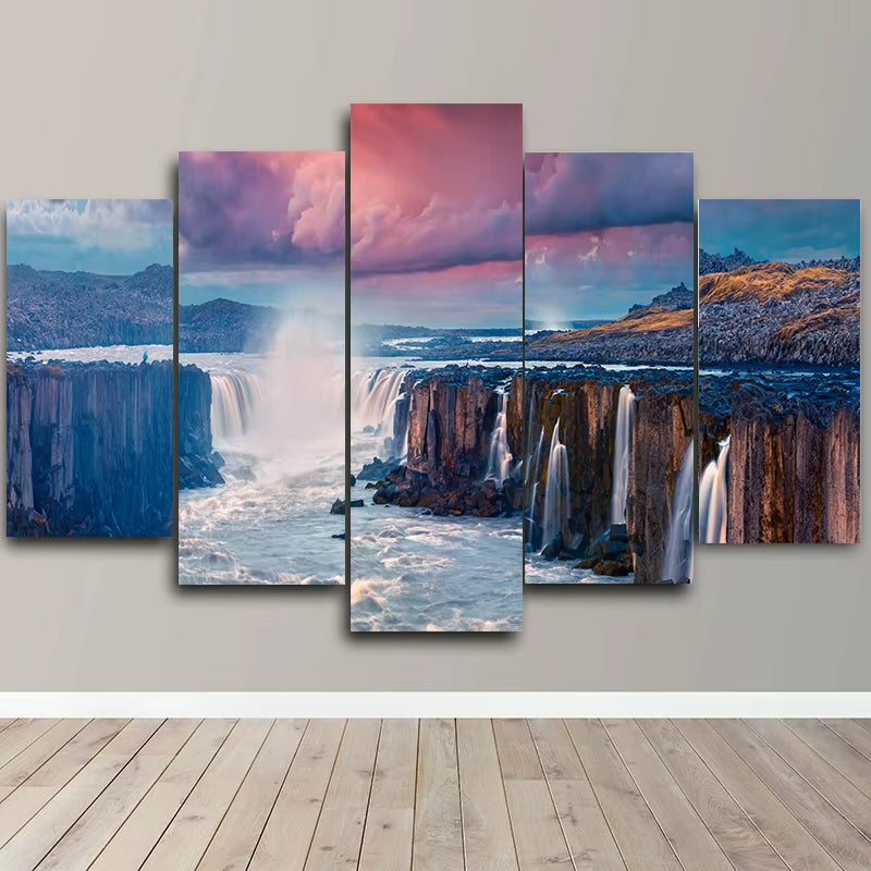 Landscape Canvas Posters Home Decor 5 Pieces Natural Lake Paintings Wall Art Scenery Pictures Modular Living Room Decor Unframed