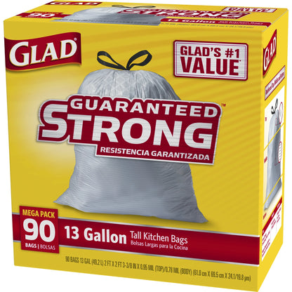 Guaranteed Strong Kitchen Bags Tall, 13 Gal, 90 Ct