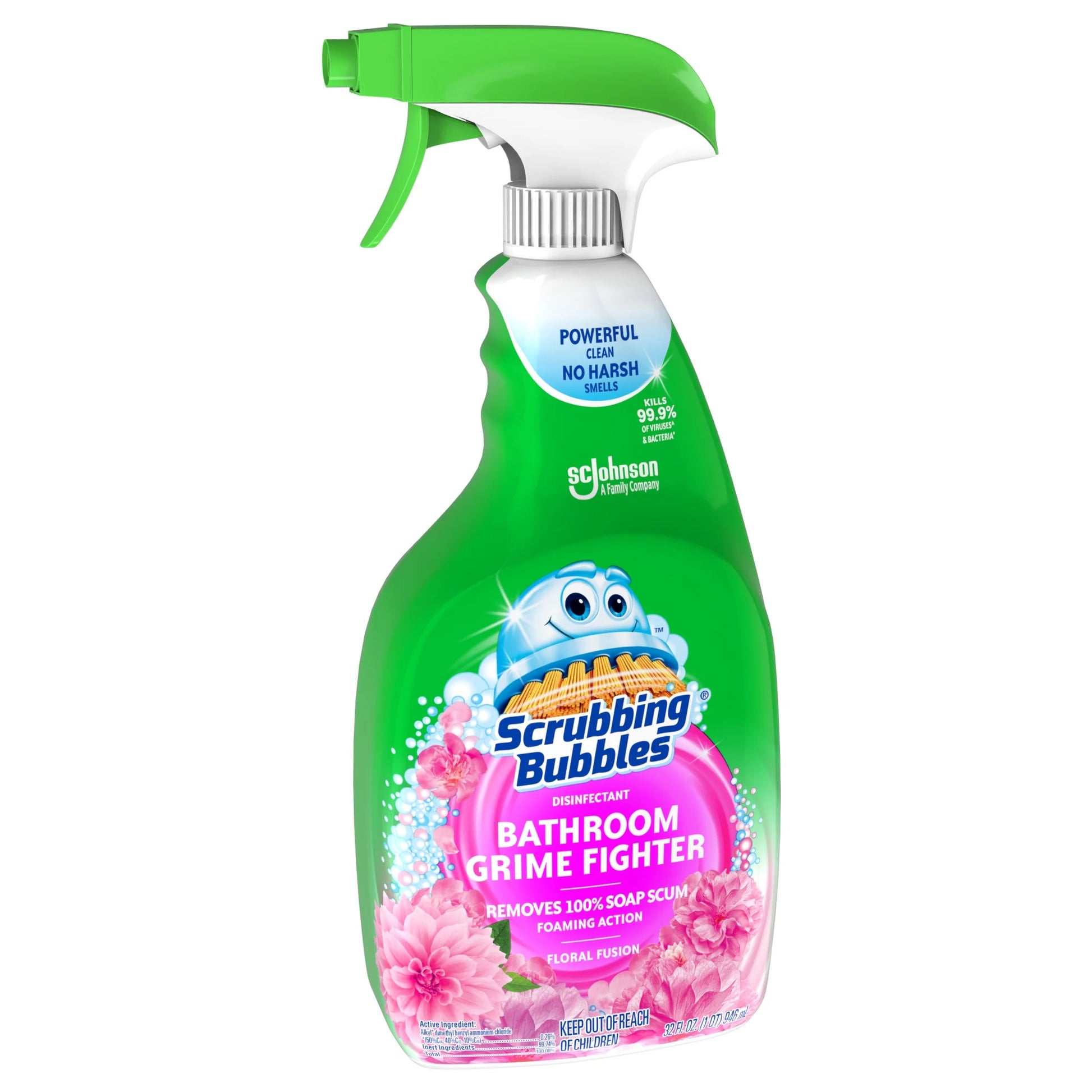 Bathroom Grime Fighter Disinfectant, Floral Fusion Scent, 32Oz
