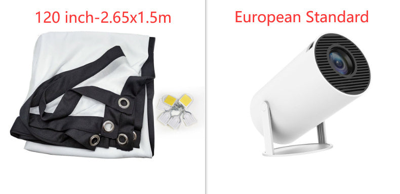 Portable Projector Small Straight Projector For Home Use 180 Degrees Projection Angle Automatic Focus Home Video Projector