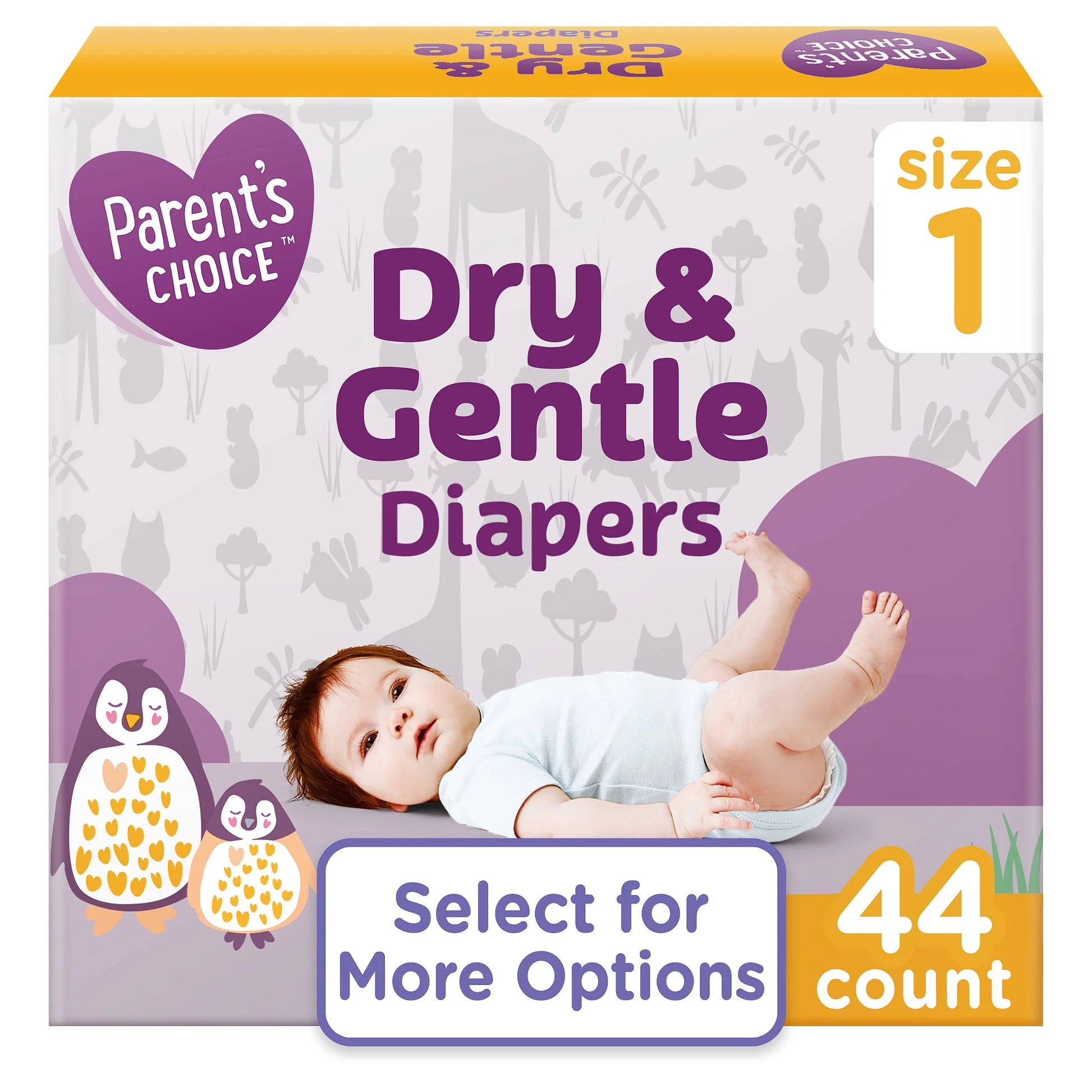 Dry & Gentle Diapers Size 1, 44 Count (Select for More Options)