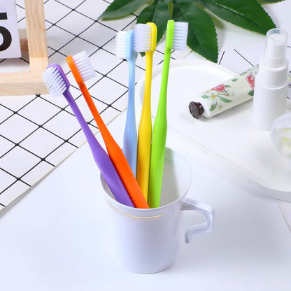 5 Pack Classic Manual Toothbrush Soft Bristles Clean Tooth Brush with Ergonomic Plastic Handle for Adults and Kids, Colorful