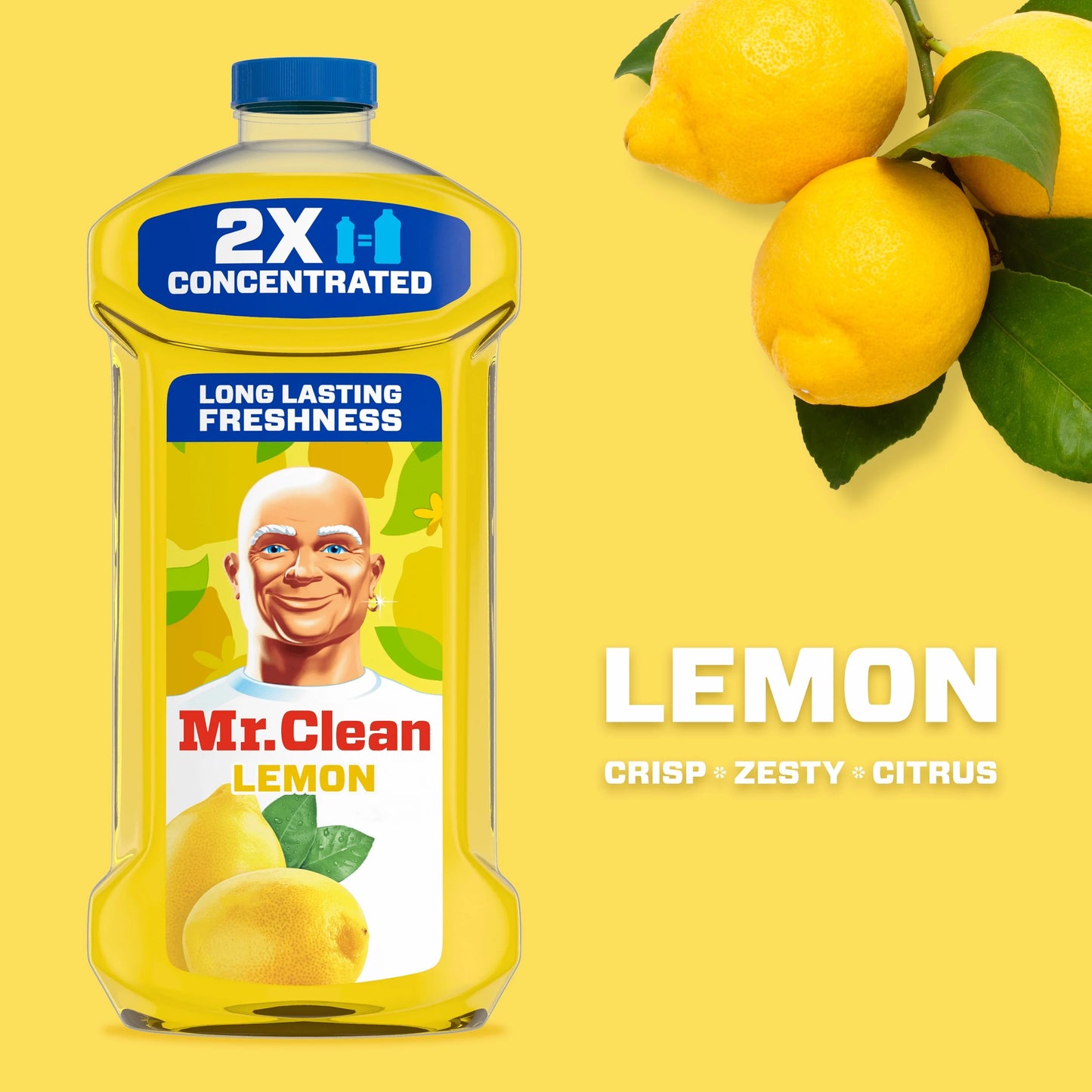 2X Concentrated Floor Cleaner, All Purpose Cleaner, Mop Soap, Lemon, 41 Fl Oz