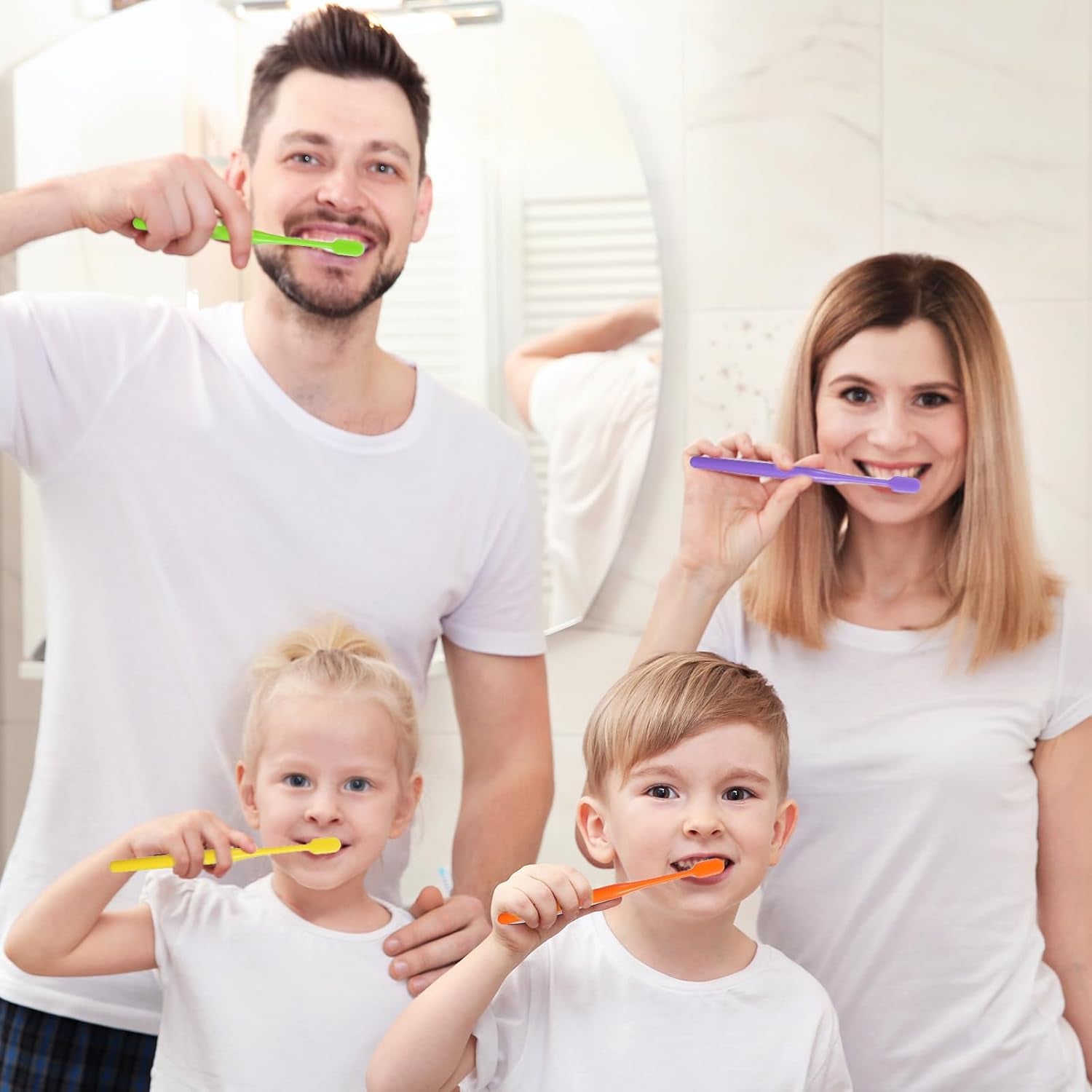 5 Pack Classic Manual Toothbrush Soft Bristles Clean Tooth Brush with Ergonomic Plastic Handle for Adults and Kids, Colorful