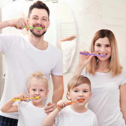 5 Pack Classic Manual Toothbrush Soft Bristles Clean Tooth Brush with Ergonomic Plastic Handle for Adults and Kids, Colorful