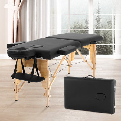 Professional Massage Table Portable Folding Massage Bed 73 Inch 2 Fold Height Adjustable Spa Bed W/Carry Case, 450 LBS, Black
