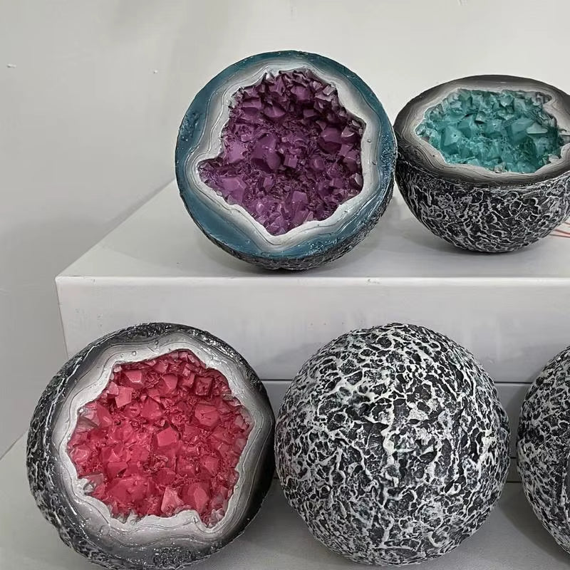 Candle Bowl round Bowl Shape Cement Candle Cup Vessel Mold Resin Decorative Balcony Patio Crafts Desktop Ornaments Retro