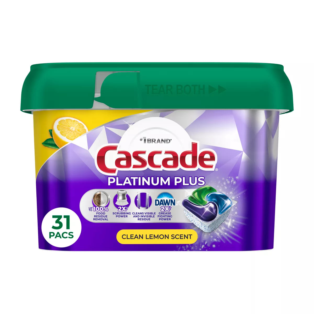Cascade Platinum plus Pods Dishwasher Detergent - Lemon