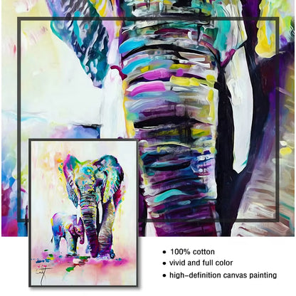 Art Prints Pop Wall Posters for Kids Room Watercolor Animals Canvas Paintings Elephant and Deer Abstract Graffiti