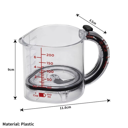 Adjustable 4-In-1 Measuring Cup Multi-Functional Measuring Cup with Scraper-Style Seal Base Measurings Cube Cups for Cooking