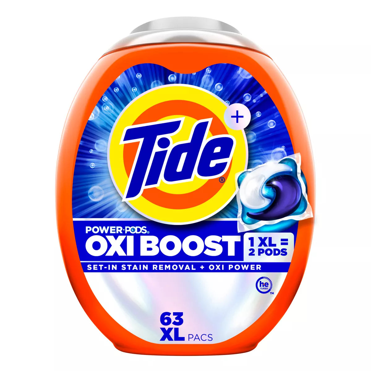 Tide Oxi Boost Power HE Deep Cleaning Concentrated Laundry Detergent Pods
